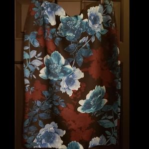 New York & Company Black and Blue Flower skirt